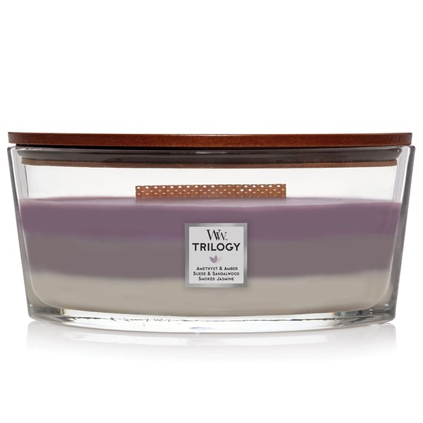 Woodwick Ellipse Trilogy Scented Candle with Crackling Wick | Amethyst Sky | Up to 50 Hours Burn Time,1707525E