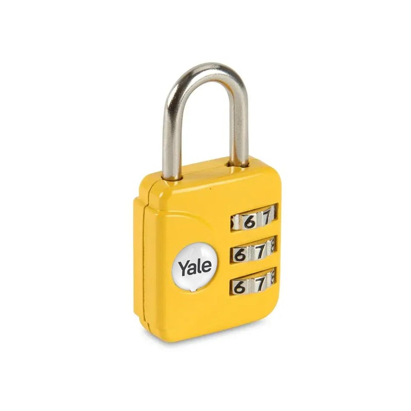 Yale - YP1/28/121/1Y Standard Sicherheitsgepäck Kombination Vorhängeschloss - Gelb