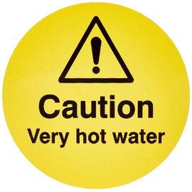 'Caledonia 56598 Sign Sign, Caution Very Hot Water, 65 mm diameter, Assorted Colors)
