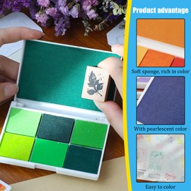 Fkereg Stamp Ink Pad 7 Colors, Washable Rubber Stamp Ink Pad,Craft Ink Pads for Stamping, Stamp Pads for Classroom, Finger Print Ink Pads for Card Making Art DIY Color Scrapbook Paper (Blue)