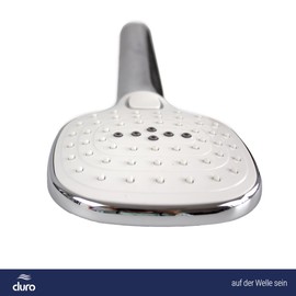 DURO LIMON Water Saving Shower Head - Massage Shower Head with Strong Jet - Adjustable Shower Head Shower with 3 Jet Types, Large, Without Hose, Chrome