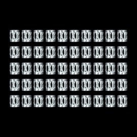 50 Pcs Dreadlocks Beads Aluminum Dread Locks Metal Cuffs Braids Accessories for Women and Girls Braiding Hair Jewelry (Silver)