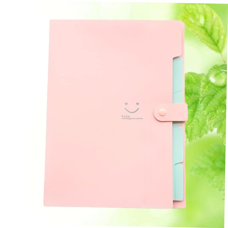 Operitacx Folder Snap Closure Plastic A4 File Folder 5 Expandable