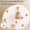 MOROBOR Cat Paw Print Drawer Knobs, 6 Pack Wooden Single