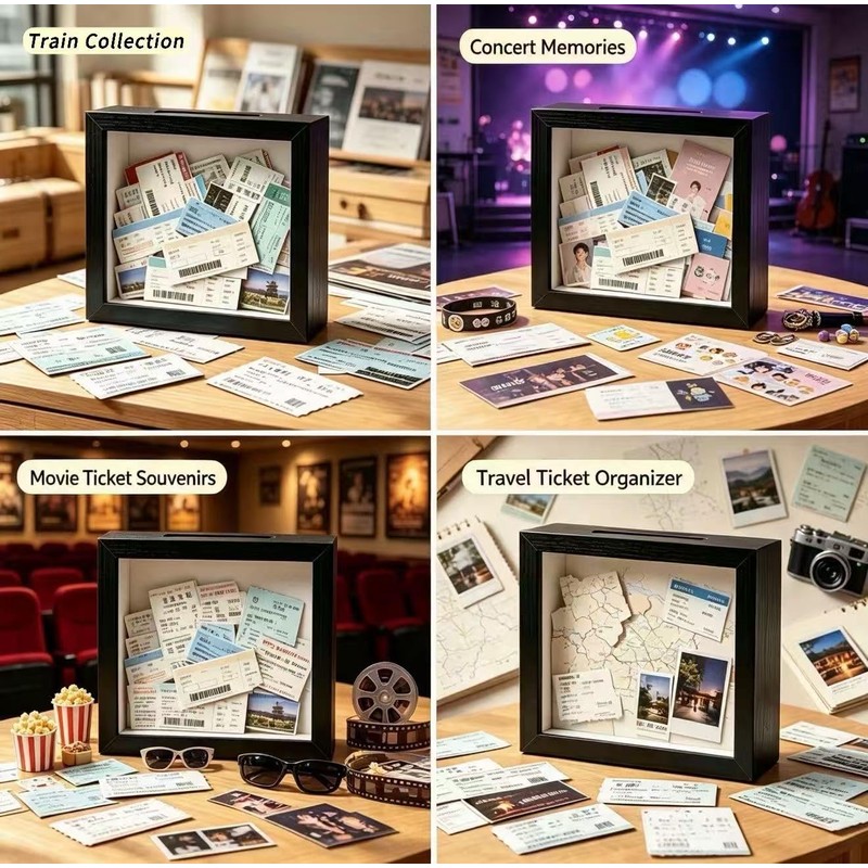 Square Shadow Box,Display Shadow Box with Slot,Featuring