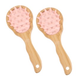 Healeved 2pcs Shampoo Massage Comb Brush Hair Hair Combs Hair Stylist Combs Scalp Massage Comb Hair Wash Comb Comb Hair Scrubber Pink Wood