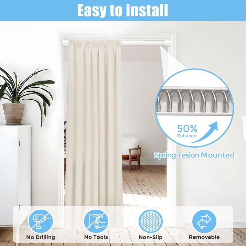 AIZESI AIZESI 1pcs Tension Curtain Rod Spring Tension Rods for