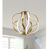 Munbea Modern Gold LED Chandelier with Remote Control, Dimmable LED