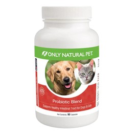 Only Natural Pet Only Natural Pet Probiotic Dog and Cat Supplement - Digestive & Intestinal Tract Health Enzyme Formula, Puppy & Canine Digestive Support, Best for Stomach Relief & Gas Aid - 90 Capsules.