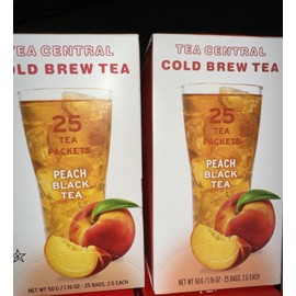 TEA CENTRAL COLD BREW  🍑 PEACH 🍑 BLACK TEA 2 Boxes= 50 Bags