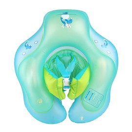 Kids Cartoon Pool Ring Inflatable Tubes PVC Anti Flip Non Slip Safety Belt Vest Design Adjustable Length Swimming Ring Floats L for 12 to 36 Months