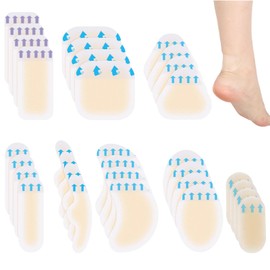 Pack of 32 Blister Plasters, Heel, Waterproof Blister Plasters Set, Invisible Hydrocolloid Plasters, Bubble Plasters Toes, Prevents Blisters on Heels and Toes, Hydrocolloid Plasters