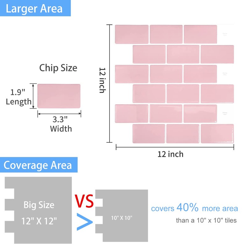 WalDecoo Subway Tile Peel and Stick Backsplash Tile, 10-Sheet Premium