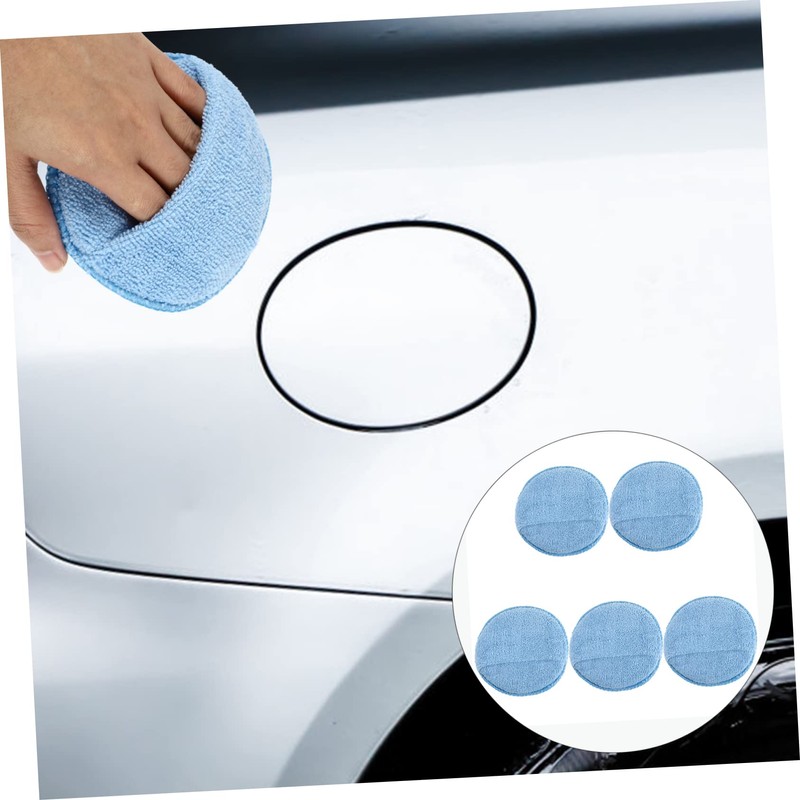 ORFOFE 5pcs Microfiber Waxing Sponge Pads Soft Buffing Pads for