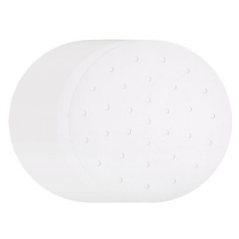 HARFINGTON 200pcs Air Fryer Liners 9 Inch Round Bamboo Steamer Liners with Holes Non-Stick Perforated Parchment Paper Sheets Disposable Steamer Paper for Air Fryers Steaming Basket, White