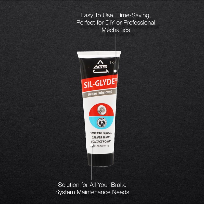 AGS SIL-Glyde 4 oz Tube Silicone Based Brake Assembly Lubricant