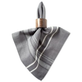 DII 100% Cotton, Oversized Basic Everyday 20x20 Napkin Set of 6, Gray Chambray French Stripe