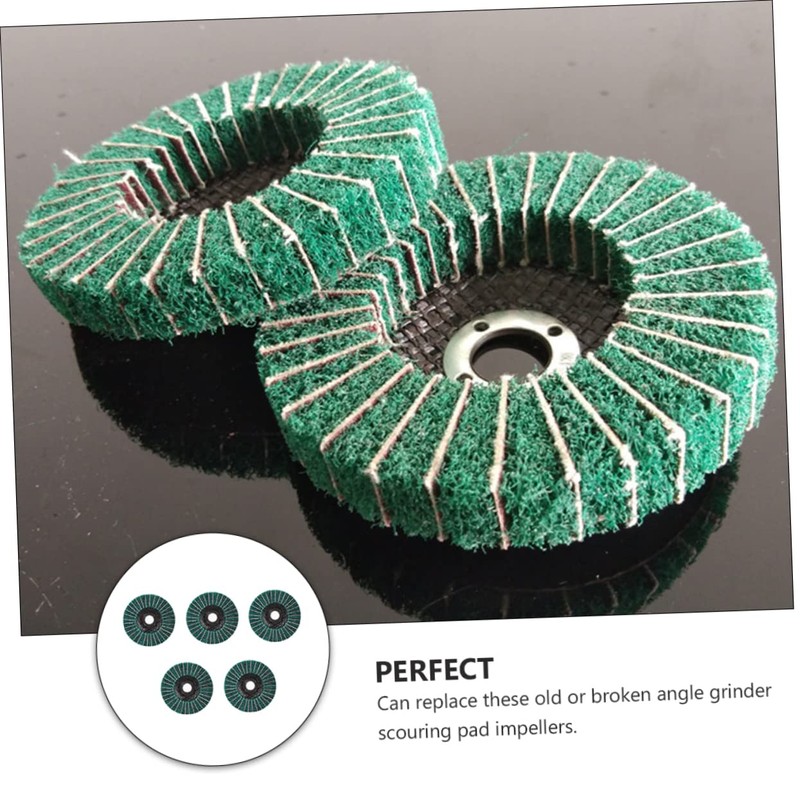 VILLFUL 5pcs Green Polishing Grinding Wheel for Quick Cleaning and