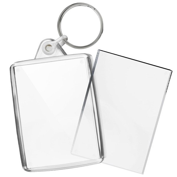 Turquoise Premium Quality Clear Acrylic Blank Keyrings Key Fobs 50
