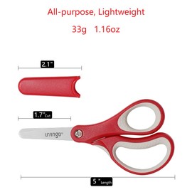 LIVINGO 5” Left and Right Handed Kids Scissors, Safety Blunted Sharp Stainless Steel Blade Scissors for Children School Teacher Use Crafting Cutting Paper, 5-Inch, 3 Pack Assorted Colors