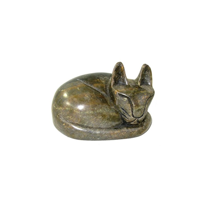 The Friendly Trading Co Wild Cat Sculpture in Serpentine Stone