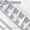 Seasonwood Grey and White Shower Curtain with Tassels Modern Farmhouse