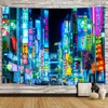 iTapnoom Japanese Anime Tapestry Neon Punk Futuristic City Tapestry Wall