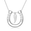 YAFEINI Horseshoe Necklace with Angel Wings Sterling Silver Pendant Necklace