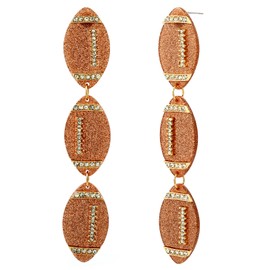 Madison Tyler Football Dangle Earrings for Women | TOUCHDOWN Drop Earrings | Sports Lover Post Earrings | Football Mom | Football Team Gifts for Women Girls Jewelry, Acrylic, Rhinestone