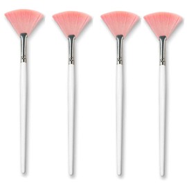 4 Pack Fan Brushes Fan Mask Brush Set, Facial Mask Brush Mask Applicator Brush for Peel Mask Makeup Tool (Orange)