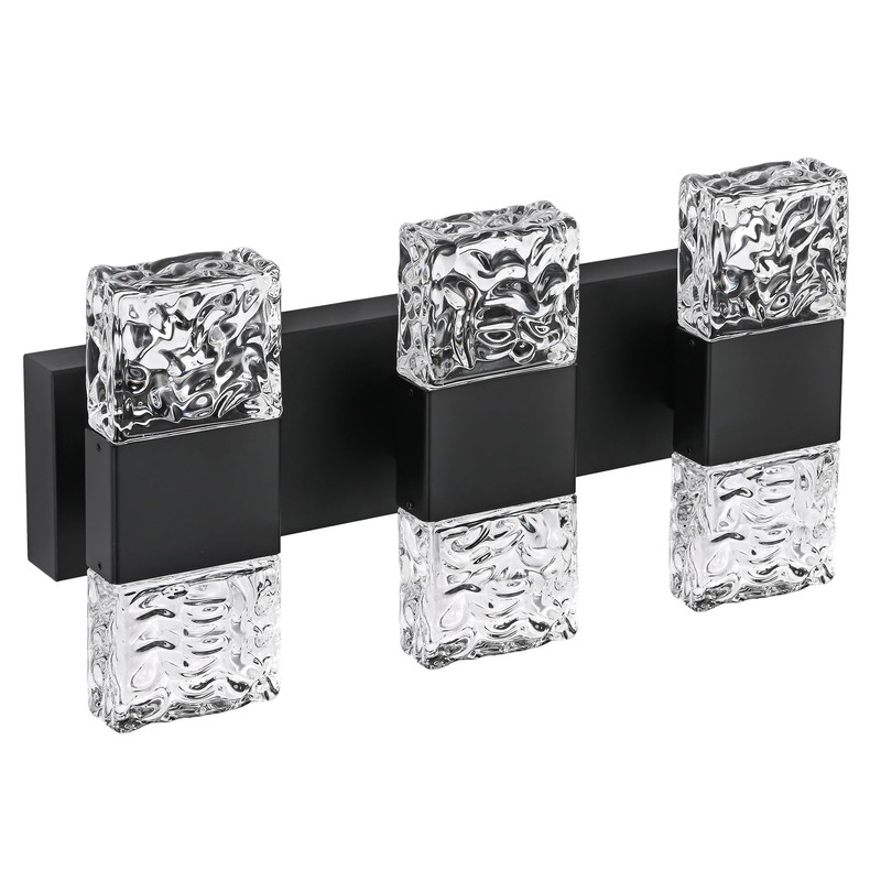 MELUCEE Modern LED Bathroom Lights Over Mirror 24W Dimmable Crystal