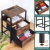 Yoobure Nightstand with Charging Station, Small Night Stand with Fabric