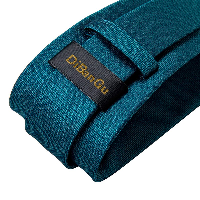 DiBanGu Extra Long Solid Dark Teal Tie for Men Big