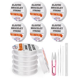 1 mm Stretchy Bracelet String Elastic String for Bracelet Making Easy to Knot with Jewelry Making Supplies Beading Needles and Container for Storage