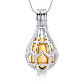 QGJNSGC Urn Necklace Openwork Teardrop Urn Locket Ash Necklace Memorial Jewellery Cremation Jewellery Funeral Keepsake Jewellery Ash Holder, Stainless Steel
