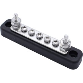 SHLPDFM 12 V/24 V Busbar Busbar Current Terminal Blocks 100 A with Cover 2 Stud Bolts 5 Screws 5 x M4 Terminal Bolts Screw Clamps for Car RV Boat Yacht