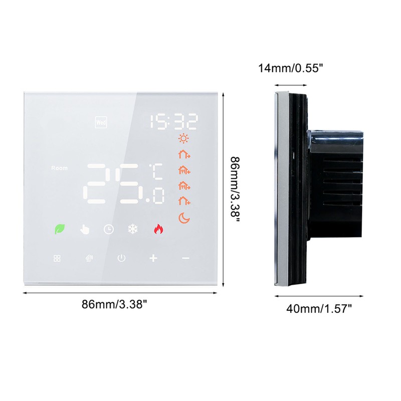 Smart Thermostat 16A Digital Programmable LCD Display Touchscreen Underfloor Heating