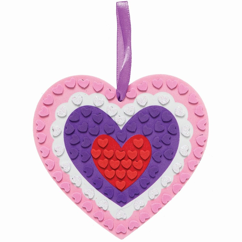 Baker Ross Heart Mosaic Decoration Kits - Pack of 5,