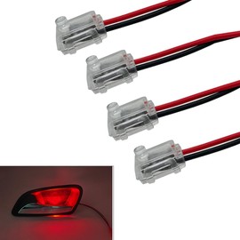 OUMICCARD Car Door Handle Light Red LED Ambient light 12V Door Bowl Decorative Light Warning Light Small Size Easy Installation Universal Small Car Ship Use (4PCS)