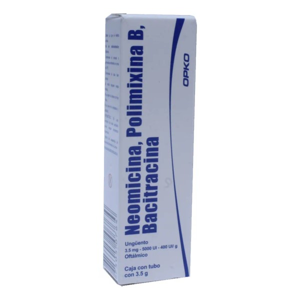 Neomicina/polimixina B/bacitracina Ungüento Oftálmico 3,5 Mg/5000 U/400 U/g, 1 Tubo
