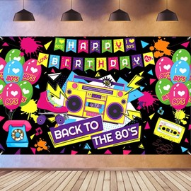 80's Party Decoration Back To 80s Banner Bacdrop Decoration Hip Hop Photo Background for 80's Birthday Party Supplies