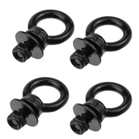 WEZCHUGHAOL 4X Heavy Duty Stainless Steel M8 Eye Bolt Tie DownKit - Secure Roof Rack Cargo Straps for Off Road Vehicles, Truck, SUV Track Mount Compatible