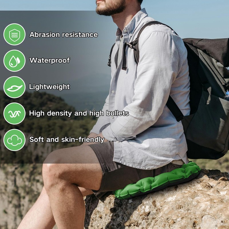 2 Pack Inflatable Seat Cushion, Lightweight Foldable Portable Chair Pad
