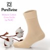 PureTwine Crew Socks for Women Soft Combed Cotton Moisture Wicking