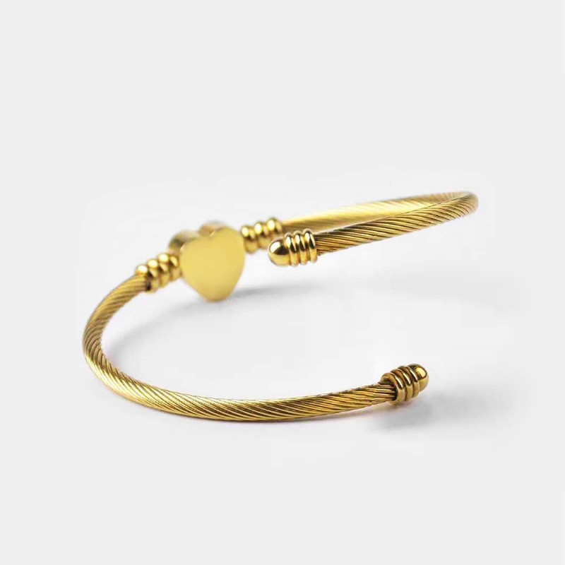OutstandLong Gold Initial Letter J Cuff Bracelets Women Girls Heart
