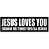 Jesus Loves You Everyone Else Thinks You're An A**HOLE 2.5x8 Bumper Sticker