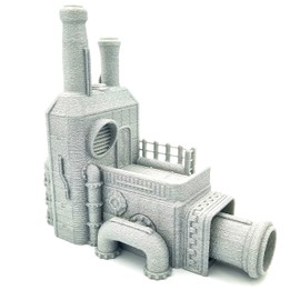 QP3D - Sewage Works Outflow Toxi Building, Terrain Scenery for Tabletop & RPG 28-32mm Miniatures Wargame Props DnD D&D, 3D Printed and Paintable