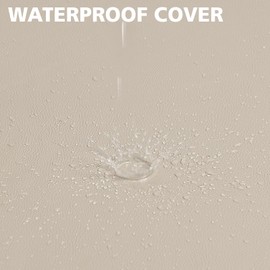 Shinnwa Waterproof Bench Cushion with Ties for Indoor Furniture, Dual-Layer Memory Foam Bench Seat Cushion with Faux Leather Cover and Non-Slip Bottom, 36 x 15 x 2”, Light Camel