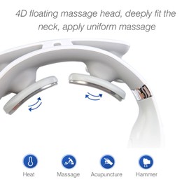 Cervical Massager 16 Modes USB Smart Pulse Heating 4 Head Neck Massager for Neck Tension