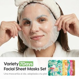 ZealSea Mascarillas faciales para el cuidado de la piel, mascarillas faciales para mujeres para el cuidado de la piel, máscaras de hoja de belleza con